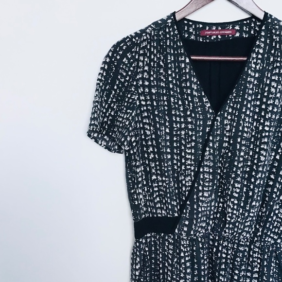 Comptoir des Cotonniers silk minidress in white, black and grey pattern, size S - Picture 2 of 10